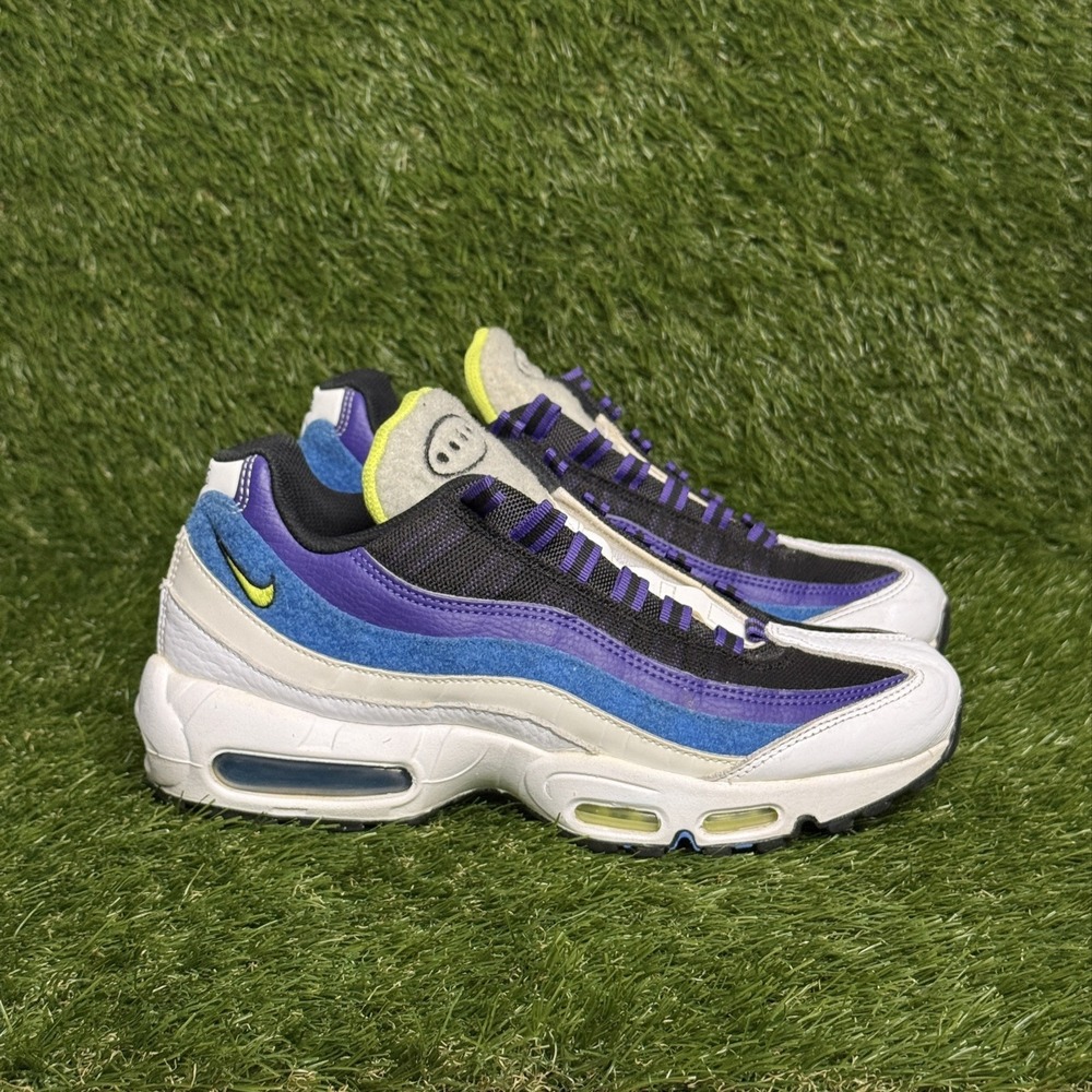 NIKE AIR MAX 95 KAOMOJI White Cyber Neon Slate Blue DD9600-100 Mens 8.5